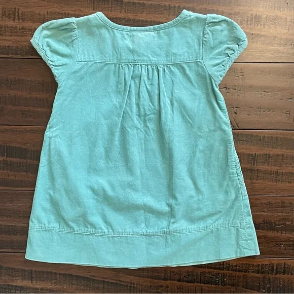 Mini Boden Teal Corduroy Cap Sleeve Dress - Picture 2 of 10